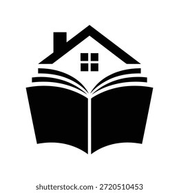 Home Learning Concept – House Shaped Book Icon