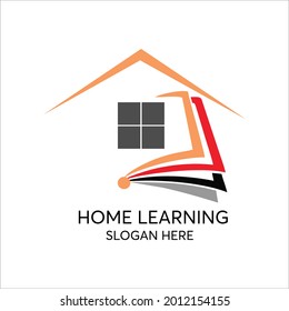 Ilustración del símbolo del icono de la ilustración del diseño creativo del aprendizaje en el hogar abstrack 