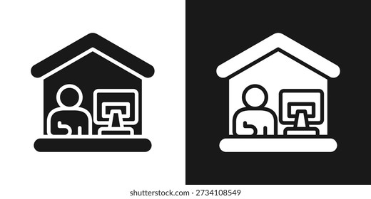 Inicio Icono de aprendizaje en estilo de glifo en blanco y negro