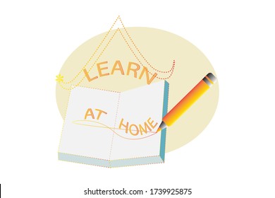 Home Learning Logo On Isolated White Stock Vector (Royalty Free ...