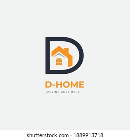 Home with letter D Logo vector for your company.