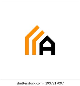 home letter A logo design vector sign