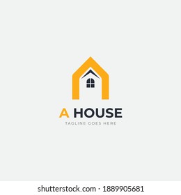 Home with letter A Logo illustration for your company.