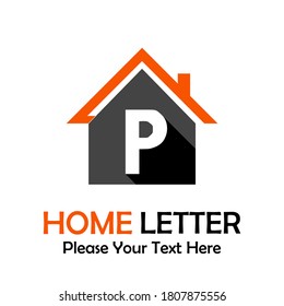 Home letter logo template illustration. Suitable for real estate, apartement, consultant, architecture, corporate, residential, web, network, media, multimedia, games, etc. there are home and font p