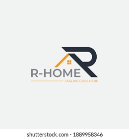 Home with letter R Logo illustration for your company.
