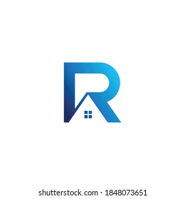 home letter r vector logo, real estate vector logo