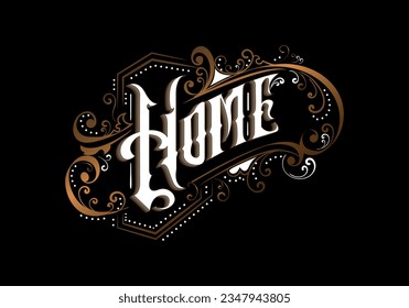 HOME lettering custom logo design