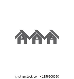 home with letters abc symbol logo vector