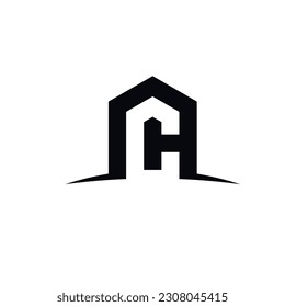 home letters logo design simple Vector