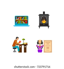 Home library icon set