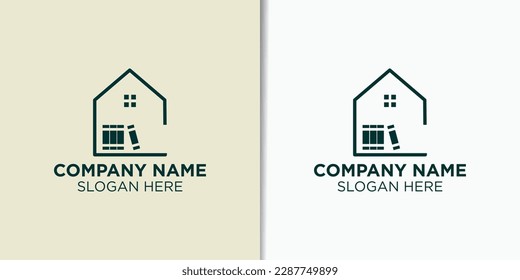 home library logo design vector, education logo concept