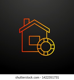 home and lifebuoy nolan icon. Elements of insurance set. Simple icon for websites, web design, mobile app, info graphics