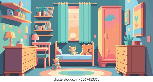 Home Lifestyle Interior Background Design Simple Flat Living House Illustration