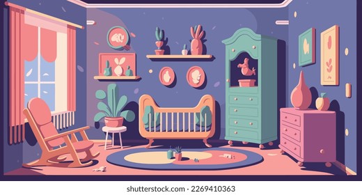 Home Lifestyle Interior Background Design Simple Flat Living House Illustration