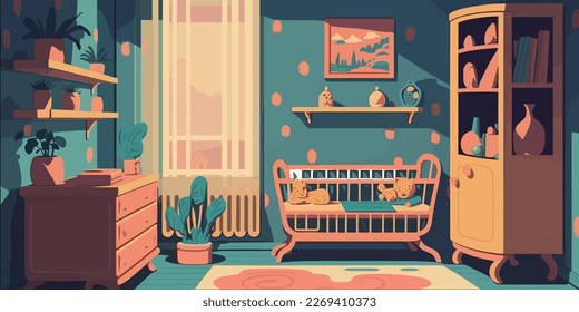 Home Lifestyle Interior Background Design Simple Flat Living House Illustration