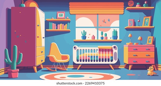 Home Lifestyle Interior Background Design Simple Flat Living House Illustration