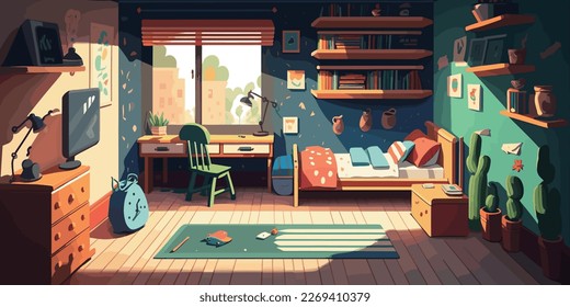 Diseño de fondo del estilo de vida del hogar Diseño de fondo simple de vivienda plana Ilustración