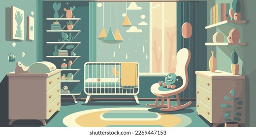 Home Lifestyle Interior Background Design Simple Flat Living House Illustration