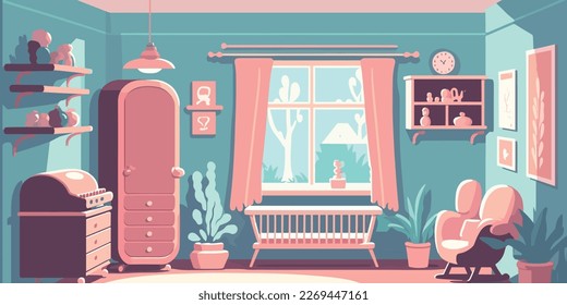 Home Lifestyle Interior Background Design Simple Flat Living House Illustration