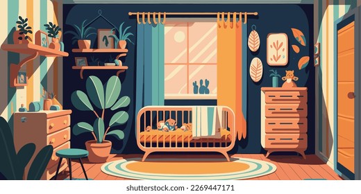 Home Lifestyle Interior Background Design Simple Flat Living House Illustration