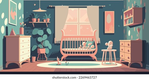 Home Lifestyle Interior Background Design Simple Flat Living House Illustration