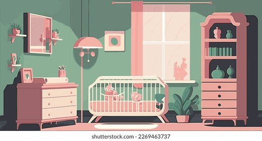 Home Lifestyle Interior Background Design Simple Flat Living House Illustration