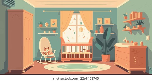 Home Lifestyle Interior Background Design Simple Flat Living House Illustration