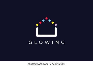 Home Light Glow Logo Design for Real Estate, Smart Home and Modern Housing Brand Identity