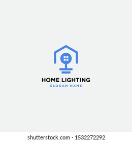 home lighting logo template. bulb , construction, icon - vetor