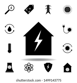 home, lightning icon . Set of alternative energy illustrations icons. Can be used for web, logo, mobile app, UI, UX