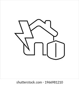 Home lightning insurance vector icon symbol design