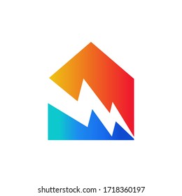 Home Lightning Logo Design Vector Icon Graphic
