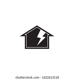 Home lightning logo vector template icon design