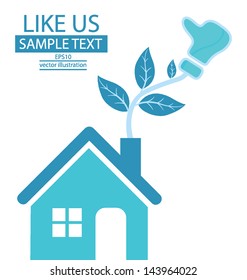 Home. Like button. Tree design. vector illustration.