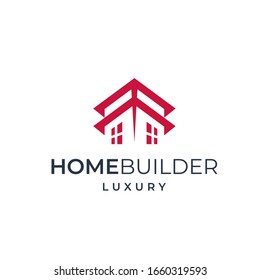 Home line art vector logo template for real estate company. 