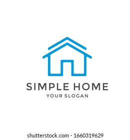 Plantilla de logotipo vectorial de línea de origen para empresa inmobiliaria. 