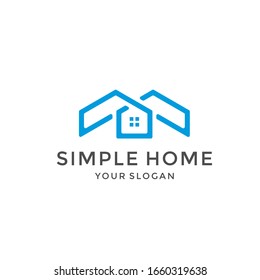 Plantilla de logotipo vectorial de línea de origen para empresa inmobiliaria. 