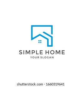 Plantilla de logotipo vectorial de línea de origen para empresa inmobiliaria. 