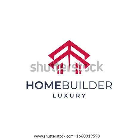 Home line art vector logo template for real estate company. 