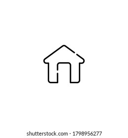 Home line black icon vector 