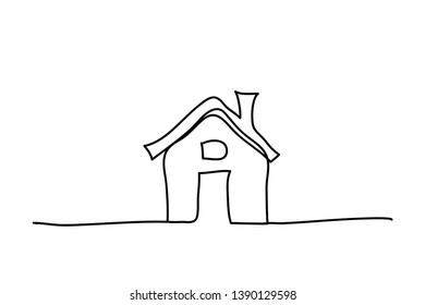 home ,line drawing style, vector design