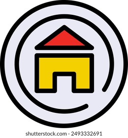 Home Line Filled Vector Icon Design