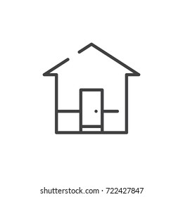 Home line icon, outline vector sign, linear style pictogram isolated on white. Symbol, logo illustration. Editable stroke