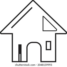 Home line icon vector design template and illustration with editable stroke