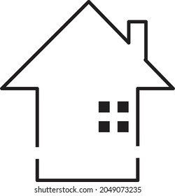 Home line icon vector design template and illustration with editable stroke