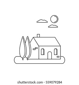 Home line icon. Vector illustration.