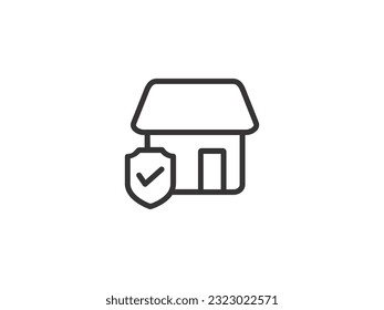 Home line icon vector with modern style. House icon symbol illustration