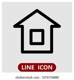 home line icon for web, flat vector icon.