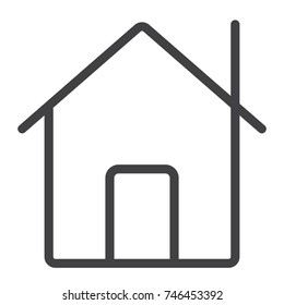 Home line icon, web and mobile, house sign vector graphics, a linear pattern on a white background, eps 10.