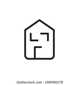 Home Line Icon. Web Symbol For Web And Apps. Sign Design In Outline Style.